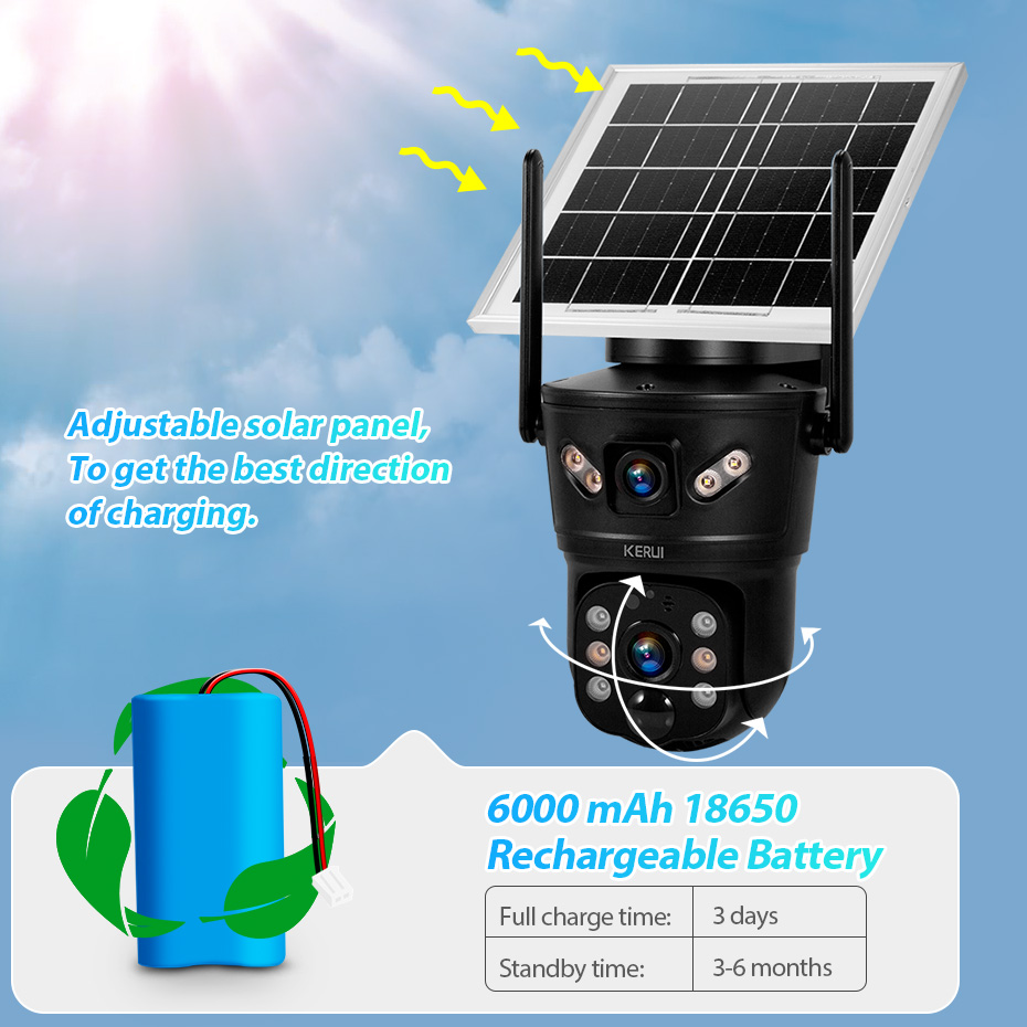Home Security And Cctv - Cámara Solar WiFi 4G SIM KERUI