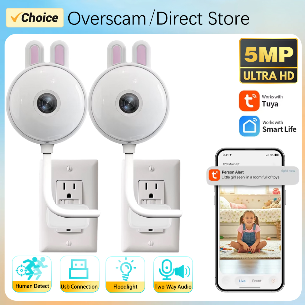 Home Security Flood Lights - Mini Cámara de Seguridad WiFi Tuya