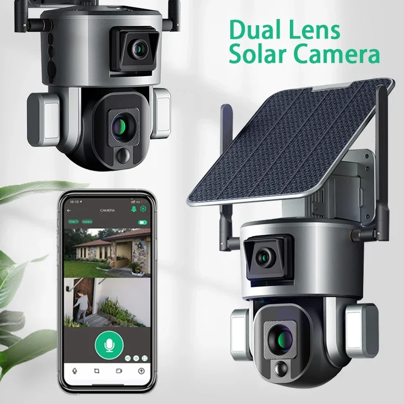 Home Security Uk - Cámara Solar inalámbrica 4G, lente Dual,
