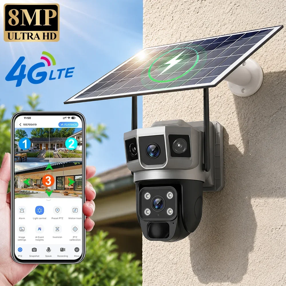Home Security And Cctv - Cámara V380 4K con 3 Pantallas,