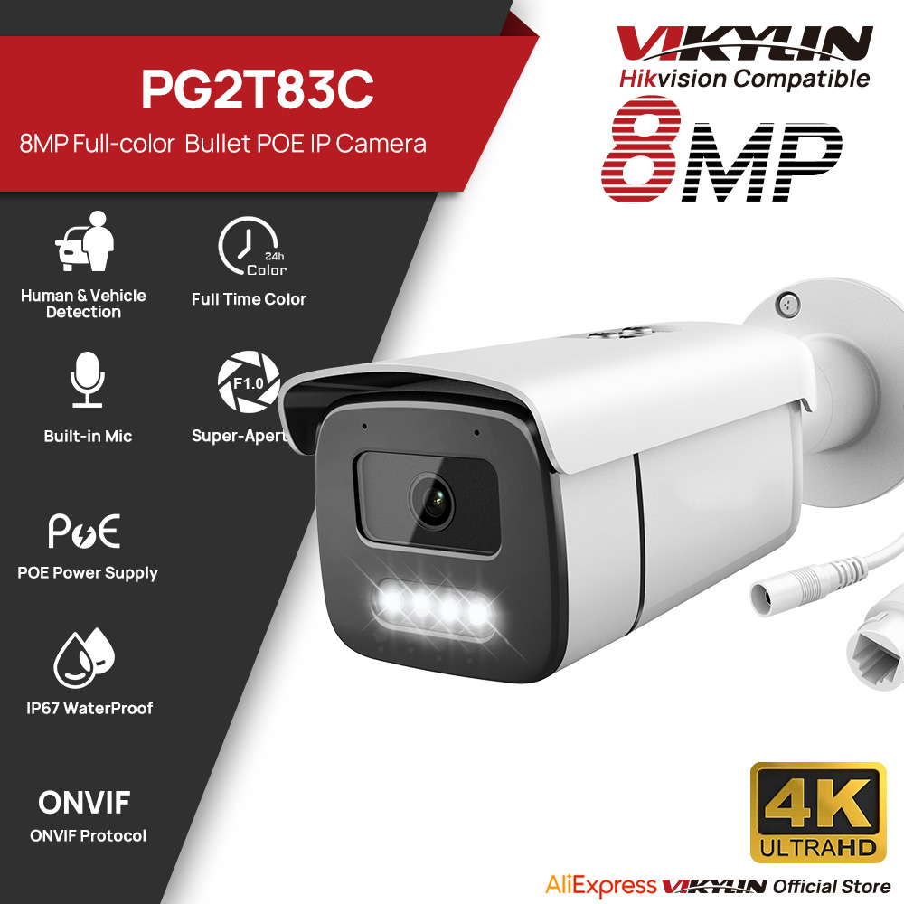Nvr Kit 8 Channel - Cámara IP Vikylin de 8MP con