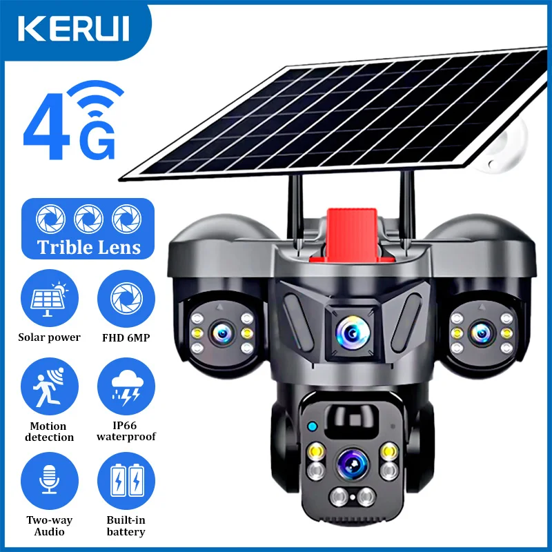 Home Security And Cctv - KERUI-cámara PTZ para exteriores, 6MP, 4G,
