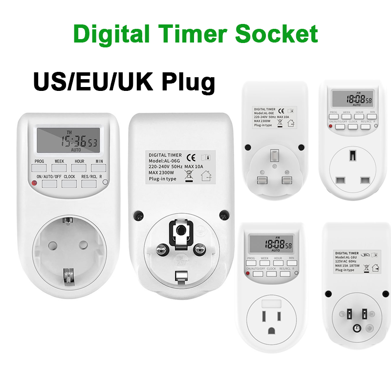 Home Security Uk - Temporizador de seguridad Digital enchufe UE/EE.