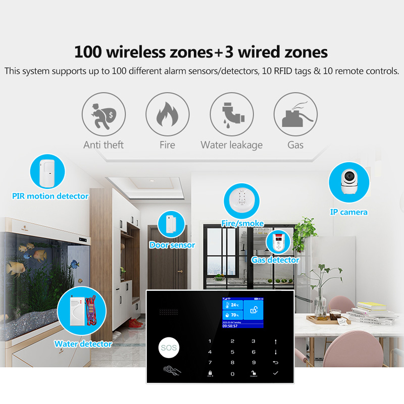 KERUI-sistema de alarma 4G con - Home Security Zones reseña y precio